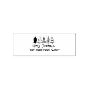 Retouradres Kerstminimalistische scriptnaam Zelfinktende Stempel