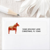 Retouradres kerstmis Dala Horse Etiket (Insitu)