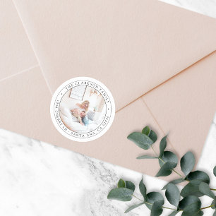 Retouradres Klassieke ronde foto-Sticker Ronde Sticker