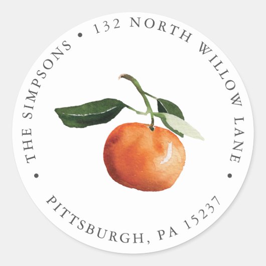 Retouradres Klassieke ronde Sticker (Voorkant)