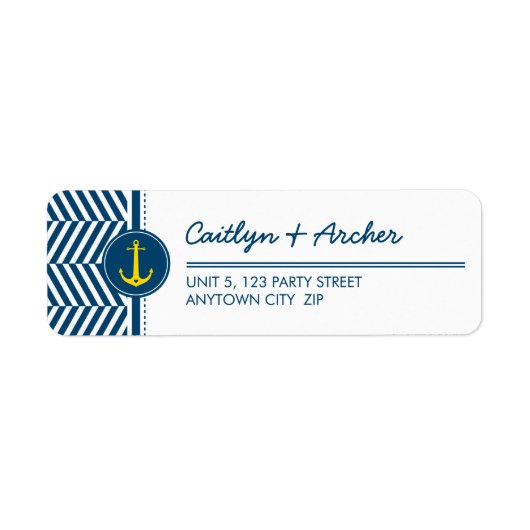 RETOURADRES LABEL modern nautisch anker thema (Voorkant)