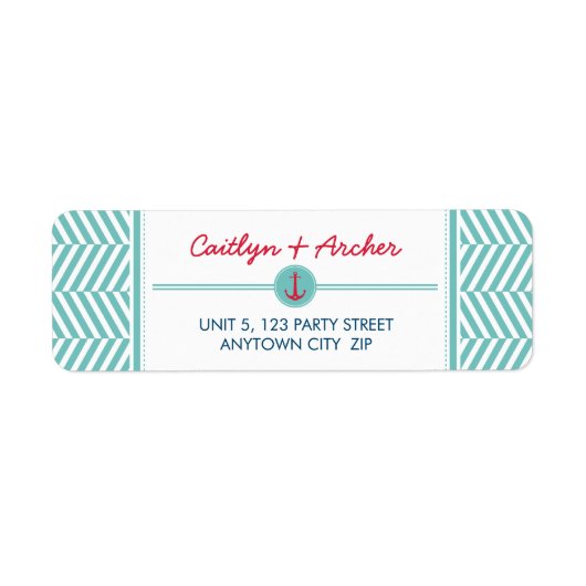 RETOURADRES LABEL modern nautisch anker thema (Voorkant)