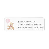 Retouradres label Teddy Bear Pink Girl (Voorkant)