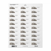 Retouradres label Winterkerstbomen (Full Sheet)