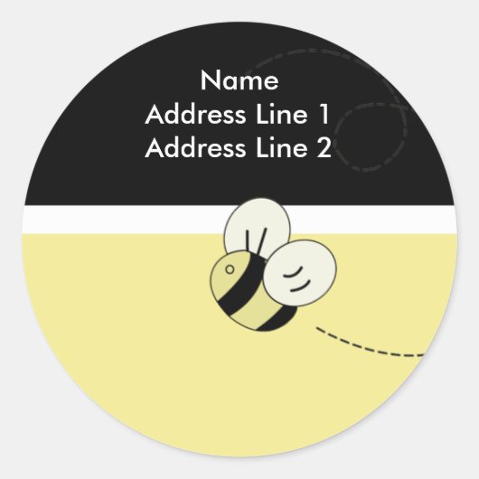 RETOURADRES LABELS BEE HAPPY Bumble Bee (Voorkant)