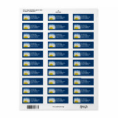 Retouradres Labels Blue Sky White Daisy Floral (Full Sheet)