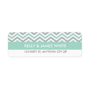 RETOURADRES LABELS: chevron streep pastel mint Etiket