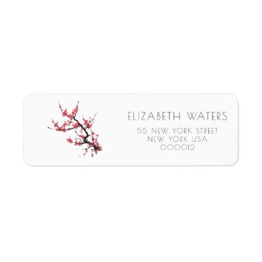 RETOURADRES LABELS : FLORAL : CHERRY BLOSSOM (Voorkant)