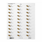 Retouradres Labels Monarch Butterfly (mannelijk). (Full Sheet)