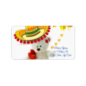 Retouradres Labels Sunflower Teddy Bear (Voorkant)