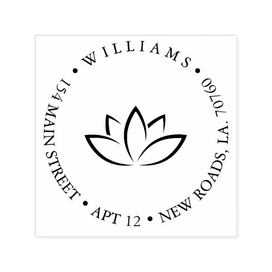 Retouradres Lotus Zelfinktende Stempel (Design)