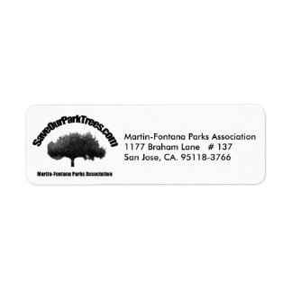 Retouradres Martin-Fontana Parks Association Etiket