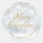 Retouradres Merry Winter Frost Ronde Sticker (Voorkant)