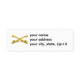 Retouradres met cavalerie-insignes. etiket