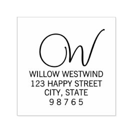 Retouradres Modern Monogram Zelfinktende Stempel