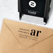 Retouradres monogram Retro Typografie Zelfinktende Stempel