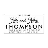 Retouradres Mr. en Mrs. Modern Gepersonaliseerd Zelfinktende Stempel (Design)