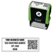 Retouradres Naam Bedrijfs QR Code Framed Stempel (In situ)