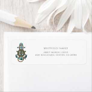 Retouradres Nautical Anchor Family Etiket