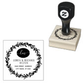 Retouradres olijfkransmonogram 	rubberstempel (Gestempeld)