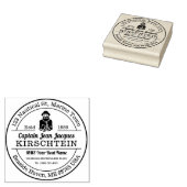 Retouradres Oud Bearded Zee Kapitein Boot Helm Rubberstempel (Gestempeld)