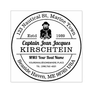 Retouradres oude gebogen Zee kapitein Boat Helm Rubberstempel