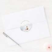 Retouradres Prettig Kerstfeest Wintervos Ronde Sticker (Envelop)