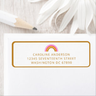 Retouradres Regenboog Gepersonaliseerd Retro Boho Etiket