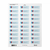 Retouradres Rode en Blauwe Zomer Popsiche Etiket (Full Sheet)