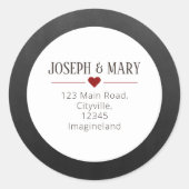 Retouradres rode kerst ronde sticker (Voorkant)