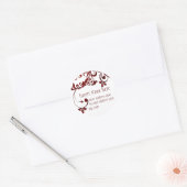 Retouradres rode vlinder ronde sticker (Envelop)