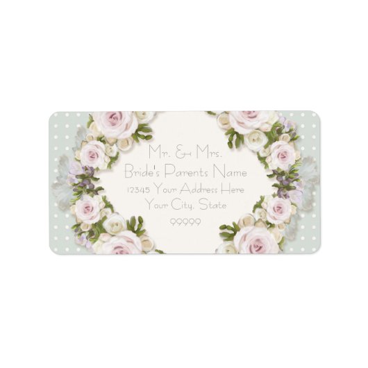 Retouradres  Roze Rose Succulent Floral Etiket (Voorkant)