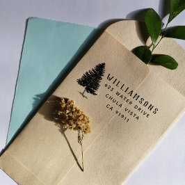 Retouradres Rustige pine Tree-reeks Rubberstempel