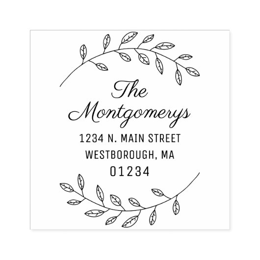 Retouradres Script Botanische Creëer Uw Eigen Rubberstempel (Afrduk)