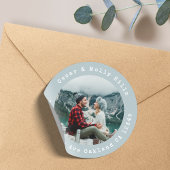 Retouradres Uw foto klassieke ronde sticker