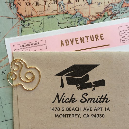 Retouradres van aangepast Afstuderen Zelfinktende Stempel