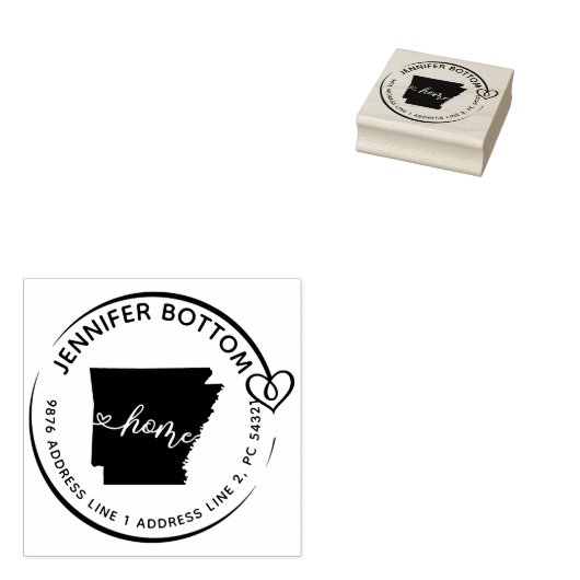 Retouradres van Arkansas Home Map Rubberstempel (Gestempeld)