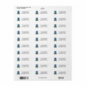 retouradres van de blauwe deur etiket (Full Sheet)