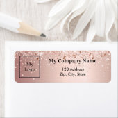 Retouradres van de logo roos goud etiket (Insitu)