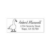 retouradres van de witte gans 	rubberstempel (Afrduk)