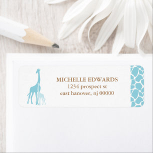 Retouradres van moeder en Baby Giraffe Etiket
