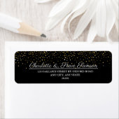 Retouradres van Sparkle Black en Gold Wedding Etiket (Insitu)