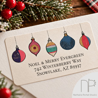 Retouradres Vintage Kerstversiering Etiket