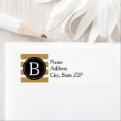 Retouradres voor Black & Gold Glitter Etiket (Insitu)