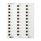 Retouradres voor Black & Gold Glitter Etiket (Full Sheet)