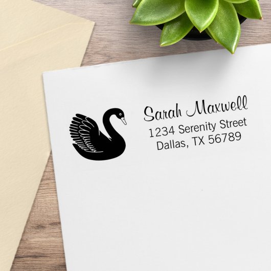 Retouradres voor Black Swan Rubberstempel