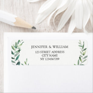 Retouradres voor de botafdeling voor olijfWaterver Etiket