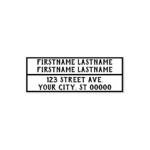 Retouradres voor een echtpaar met twee namen  zelfinktende stempel