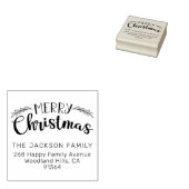 Retouradres voor prettige kerst 	rubberstempel (Gestempeld)
