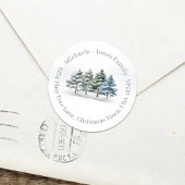 Retouradres Waterverf Pine Tree Custom Ronde Sticker